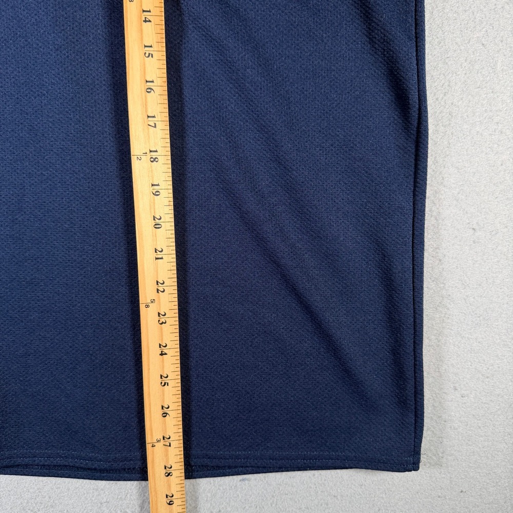 Logo Athletic Mens Navy Blue‎ Striped Trim Short Sleeve Pocket Polo Shirt Large - Picture 7 of 12